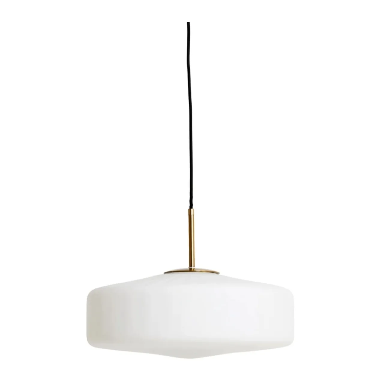 Hanglamp Pleat mat wit glas en goud ø40 cm