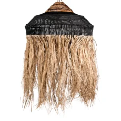 Hanglamp Seagrass/raffia Gurita zwart Ø60 cm