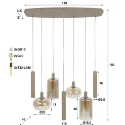 Hanglamp Serendipity 7 beige