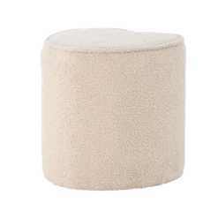 Hartvormige kinderpoef teddystof Jilly Beige