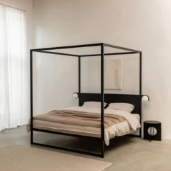 Hemelbed bedframe °02 | Zwart 160 x 210 cm