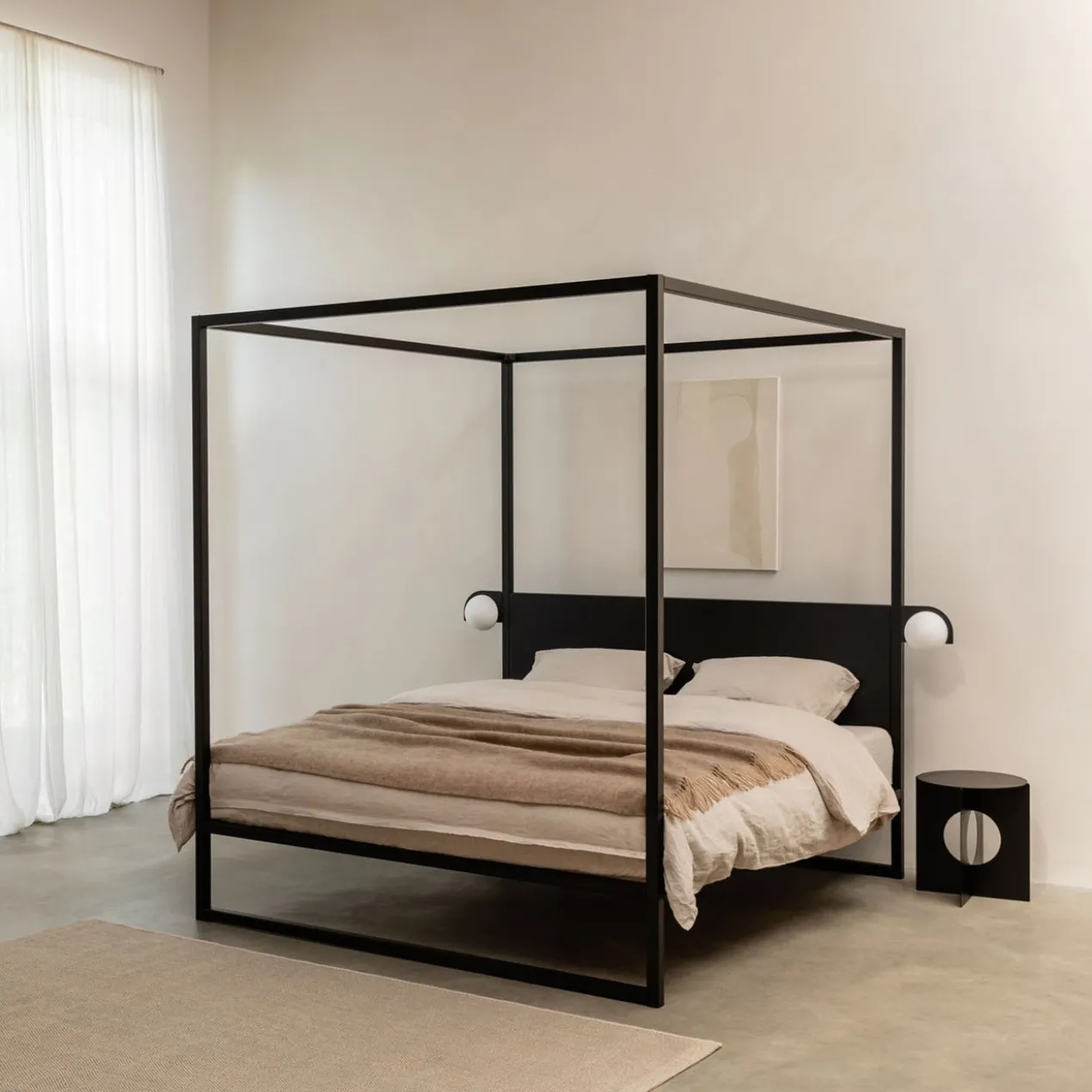 Hemelbed bedframe °02 | Zwart 160 x 210 cm