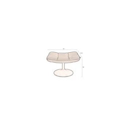 Hocker bar fluweel oud roze