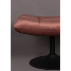 Hocker bar fluweel oud roze