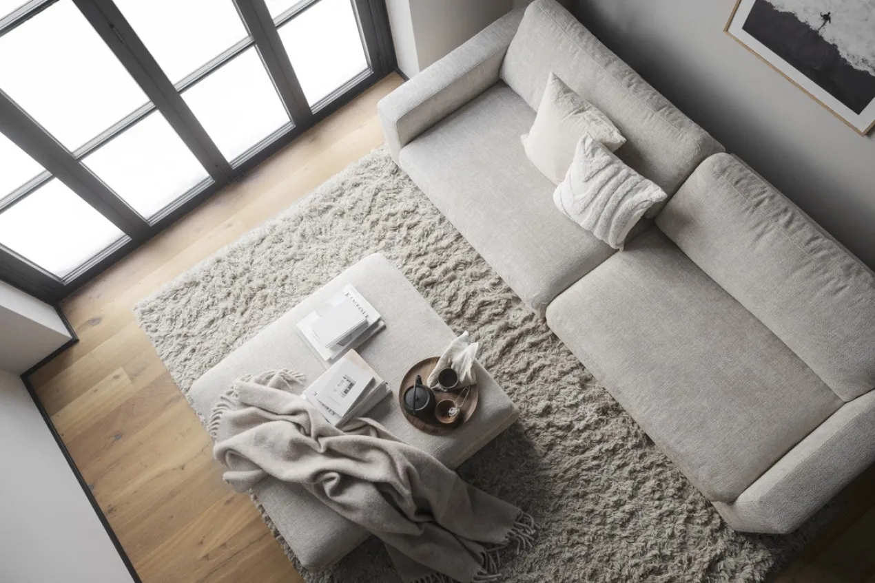 Hocker Duncan - 112 cm Lichtgrijs/beige