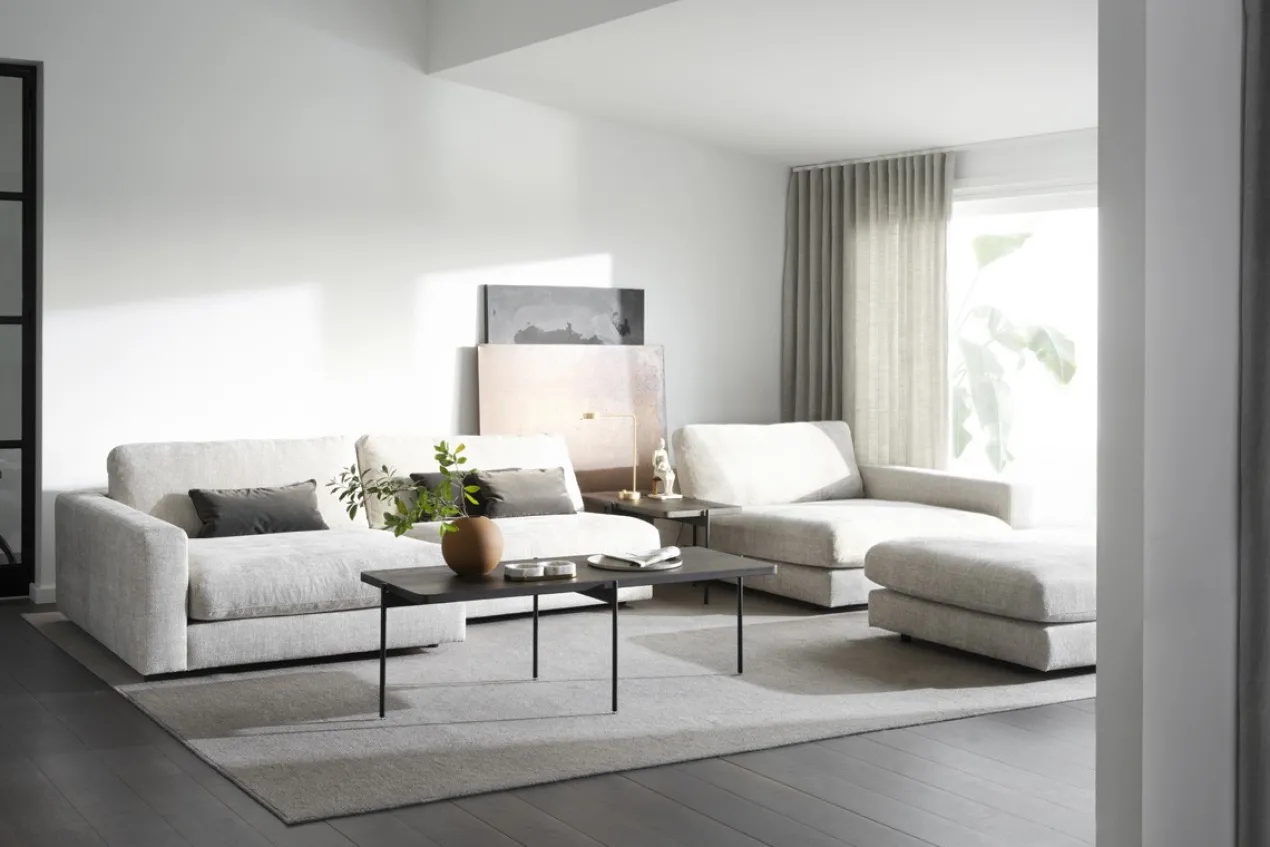 Hocker Duncan - 112 cm Lichtgrijs/beige