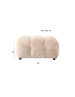 Hocker Hackman Velours Beige
