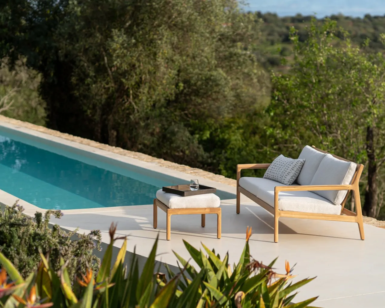 Hocker Teak Jack outdoor off white