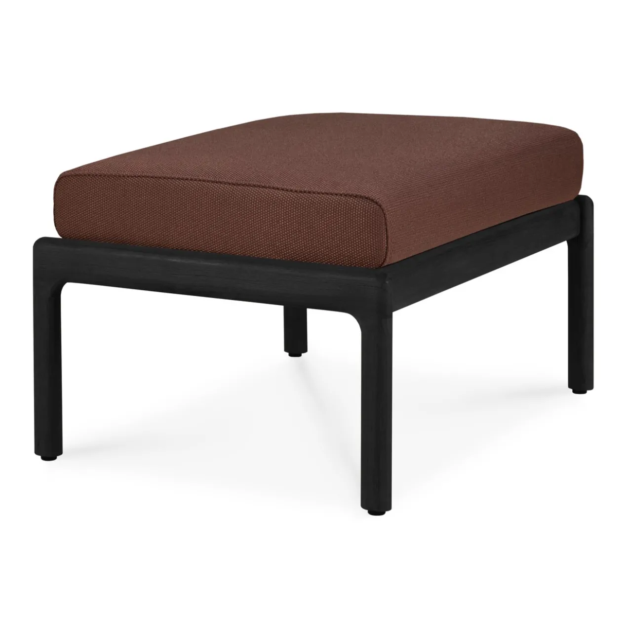 Hocker Teak Jack outdoor zwart burgundy
