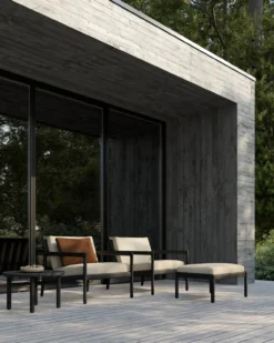 Hocker Teak Jack zwart naturel
