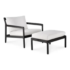 Hocker Teak Jack zwart off-white