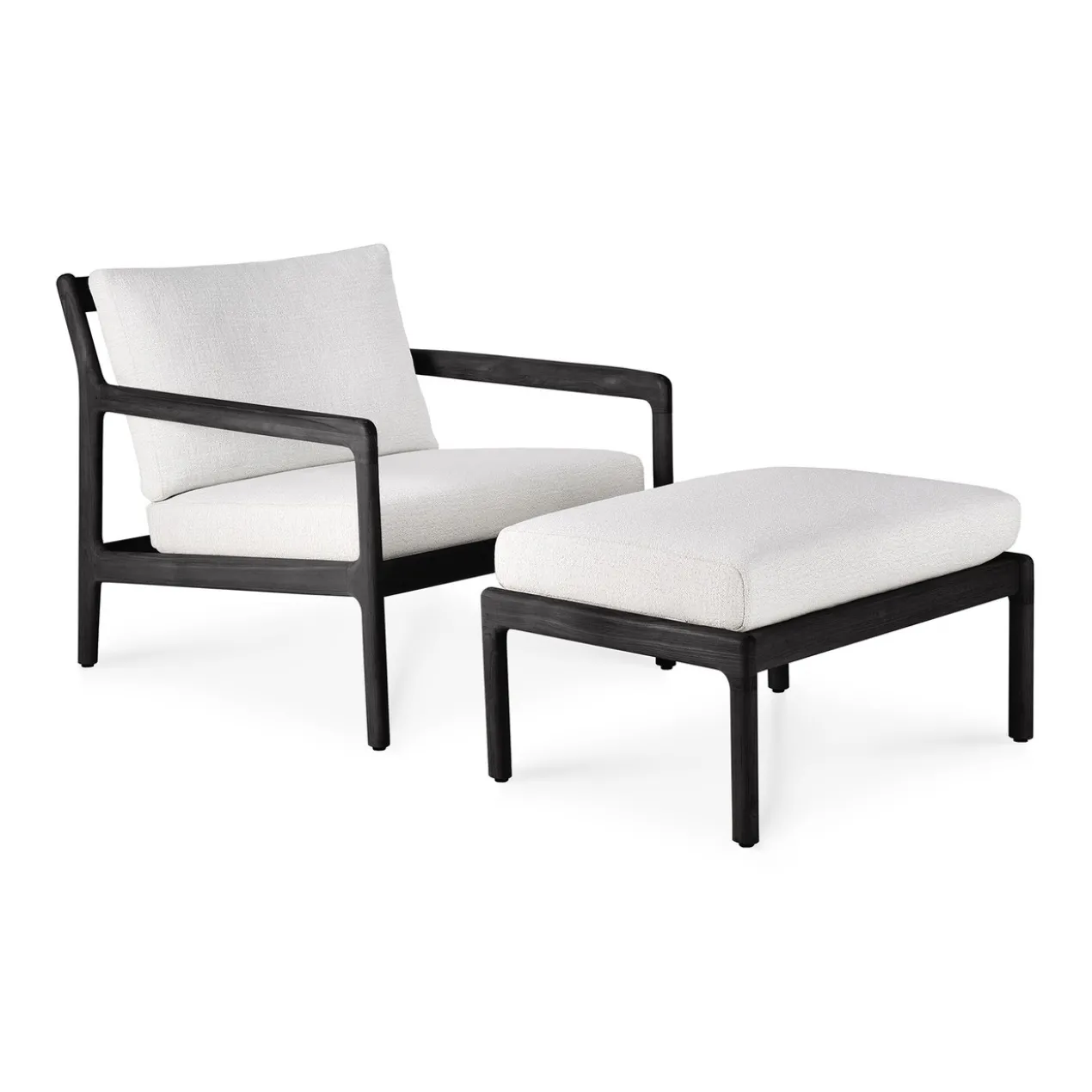Hocker Teak Jack zwart off-white