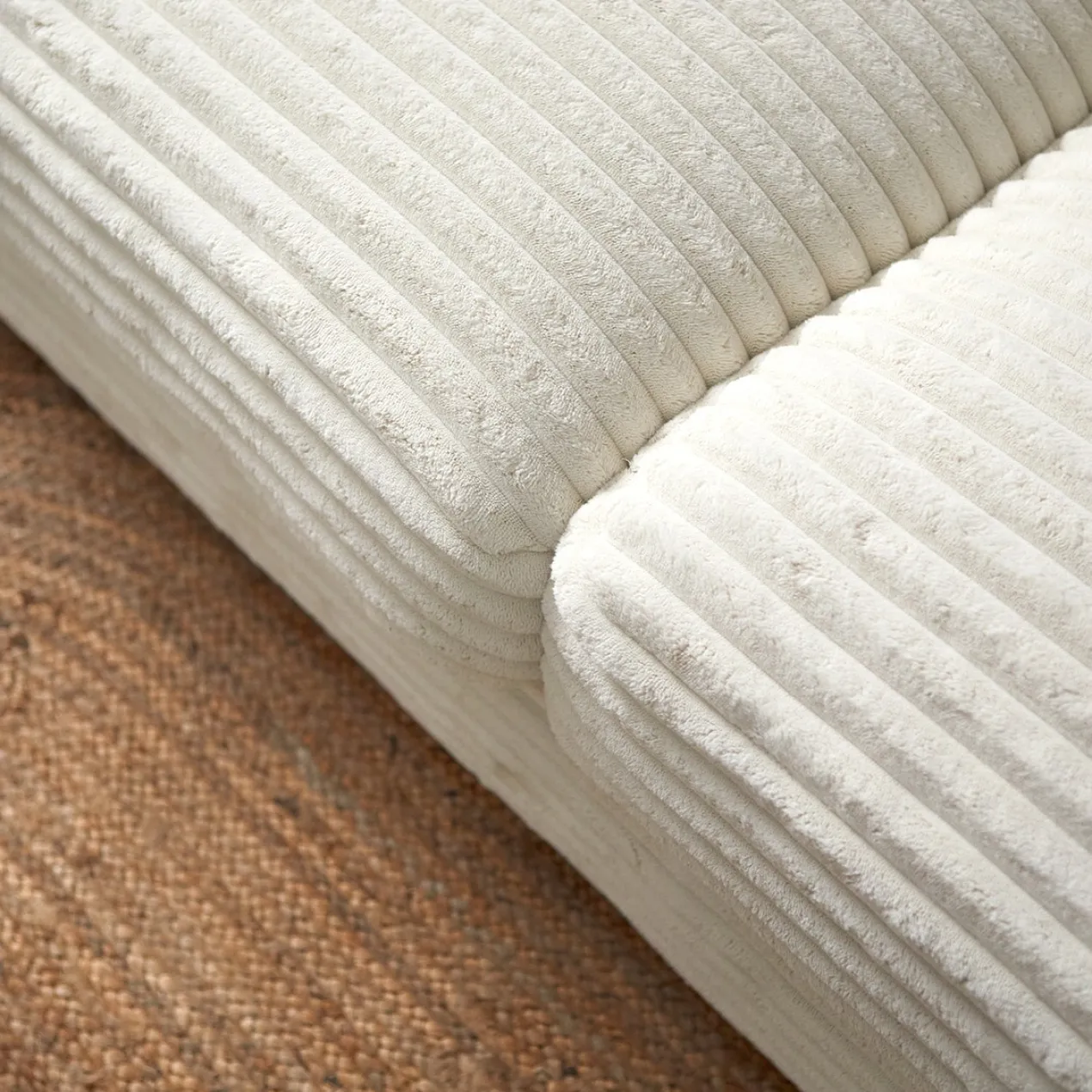 Hoekbank Avero crème chaise longue rechts