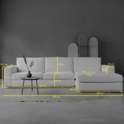 Hoekbank Avero crème chaise longue links