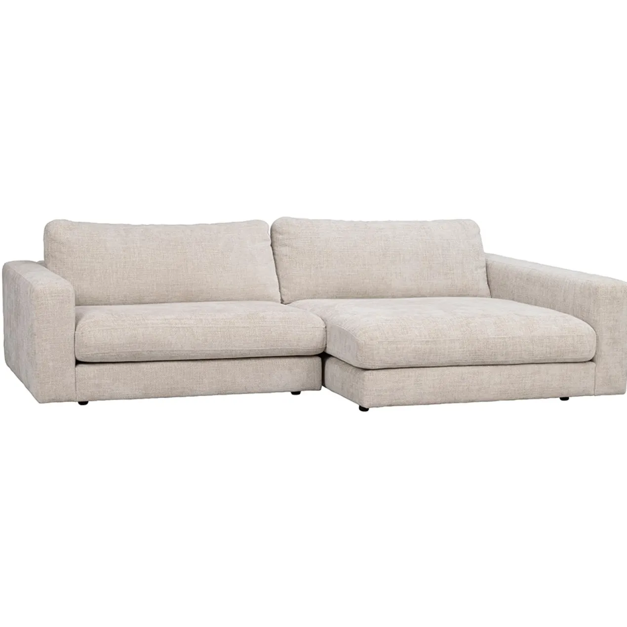 Hoekbank Duncan modulair gestoffeerd - rechts Lichtgrijs/beige