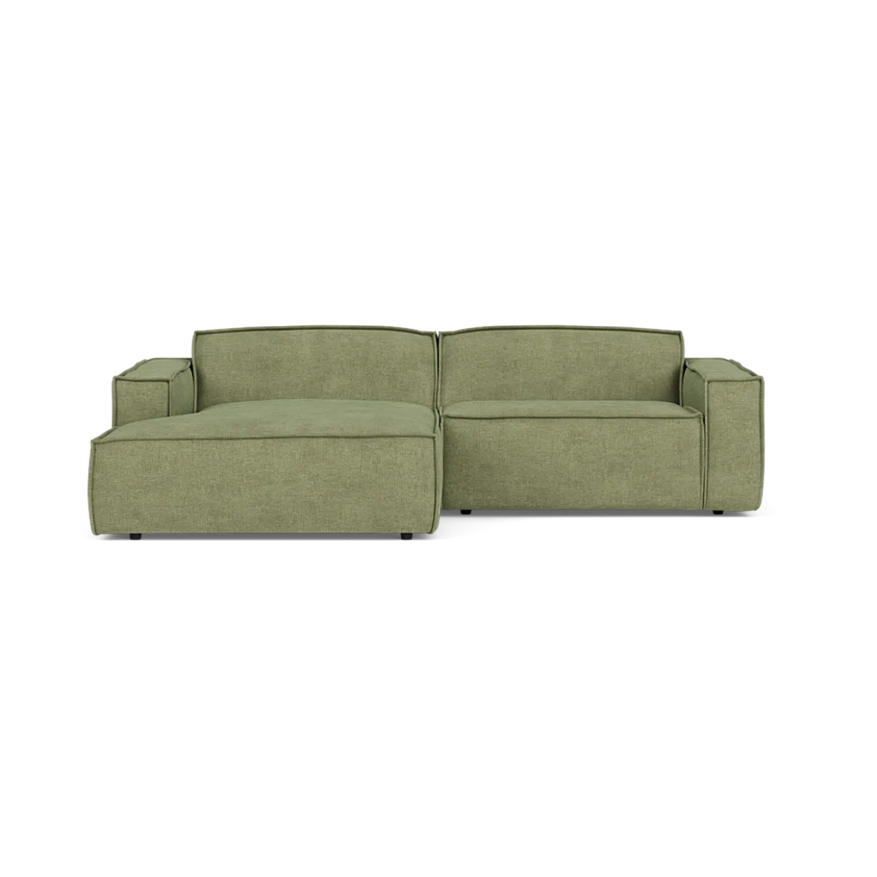 Hoekbank Edge divan links cube lichtgroen