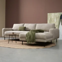 Hoekbank Evora beige chaise longue rechts
