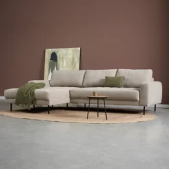 Hoekbank Evora beige chaise longue links