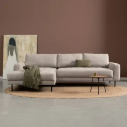 Hoekbank Evora beige chaise longue links
