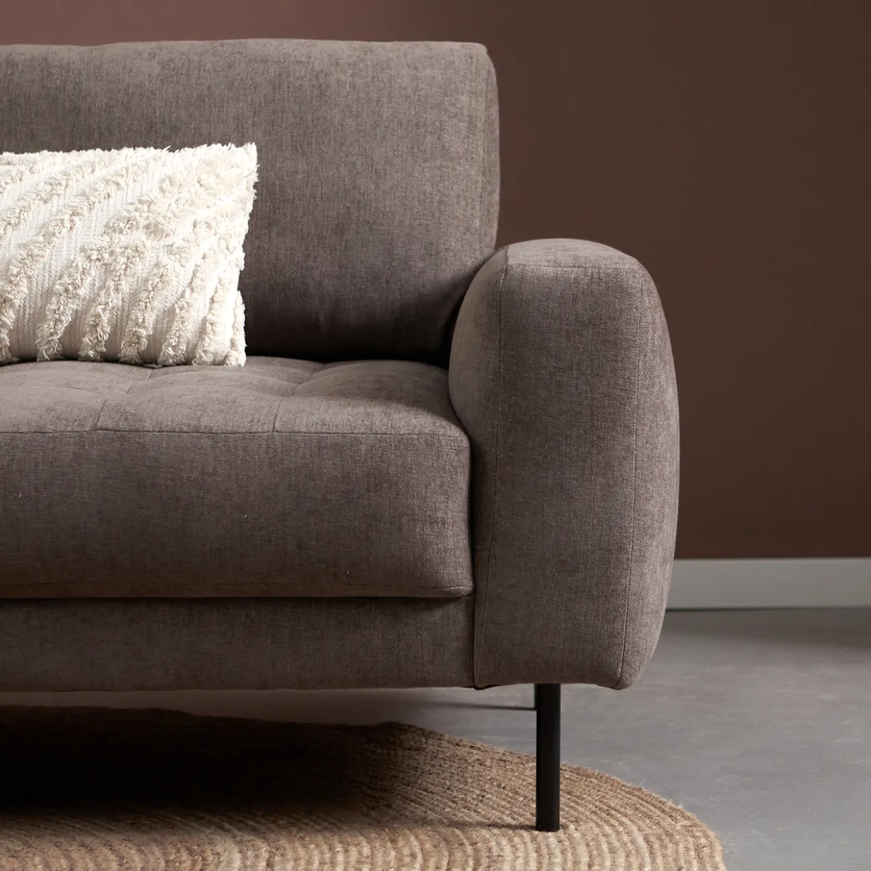 Hoekbank Evora taupe chaise longue links