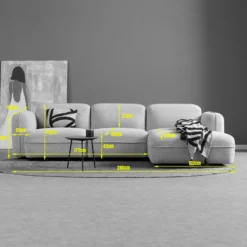 Hoekbank Lino beige chaise longue rechts