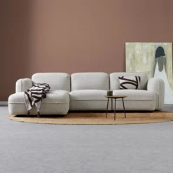 Hoekbank Lino beige chaise longue links