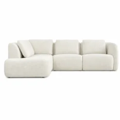 Hoekbank Liora beige ottoman links