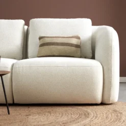 Hoekbank Liora beige ottoman links