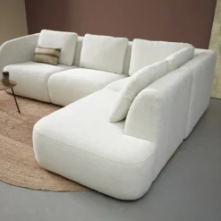 Hoekbank Liora beige ottoman rechts