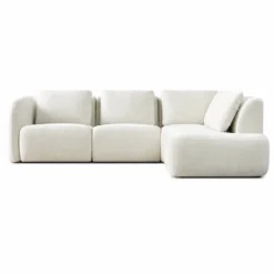 Hoekbank Liora beige ottoman rechts