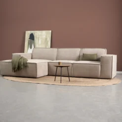 Hoekbank Livento taupe chaise longue links