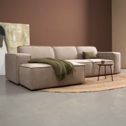 Hoekbank Livento taupe chaise longue links