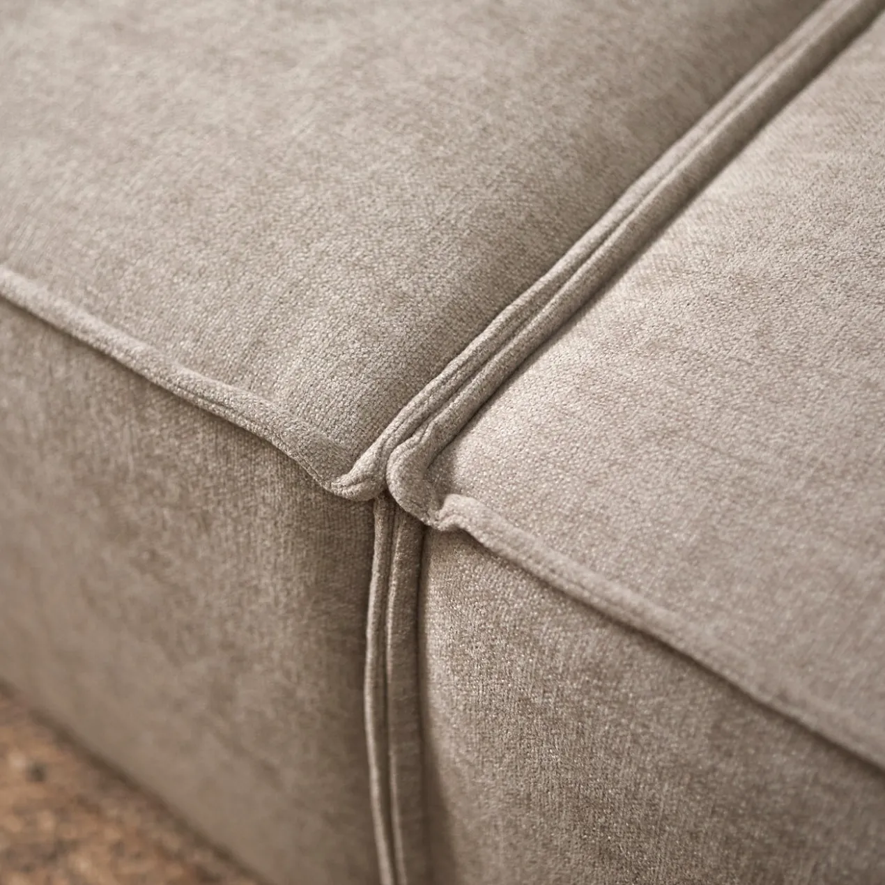 Hoekbank Livento taupe chaise longue rechts