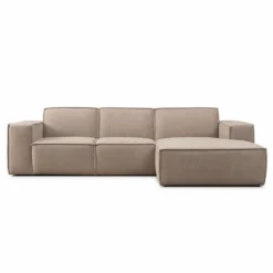 Hoekbank Livento taupe chaise longue rechts