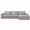 Hoekbank Lusaro lichtgrijs chaise longue rechts