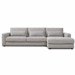 Hoekbank Lusaro lichtgrijs chaise longue rechts