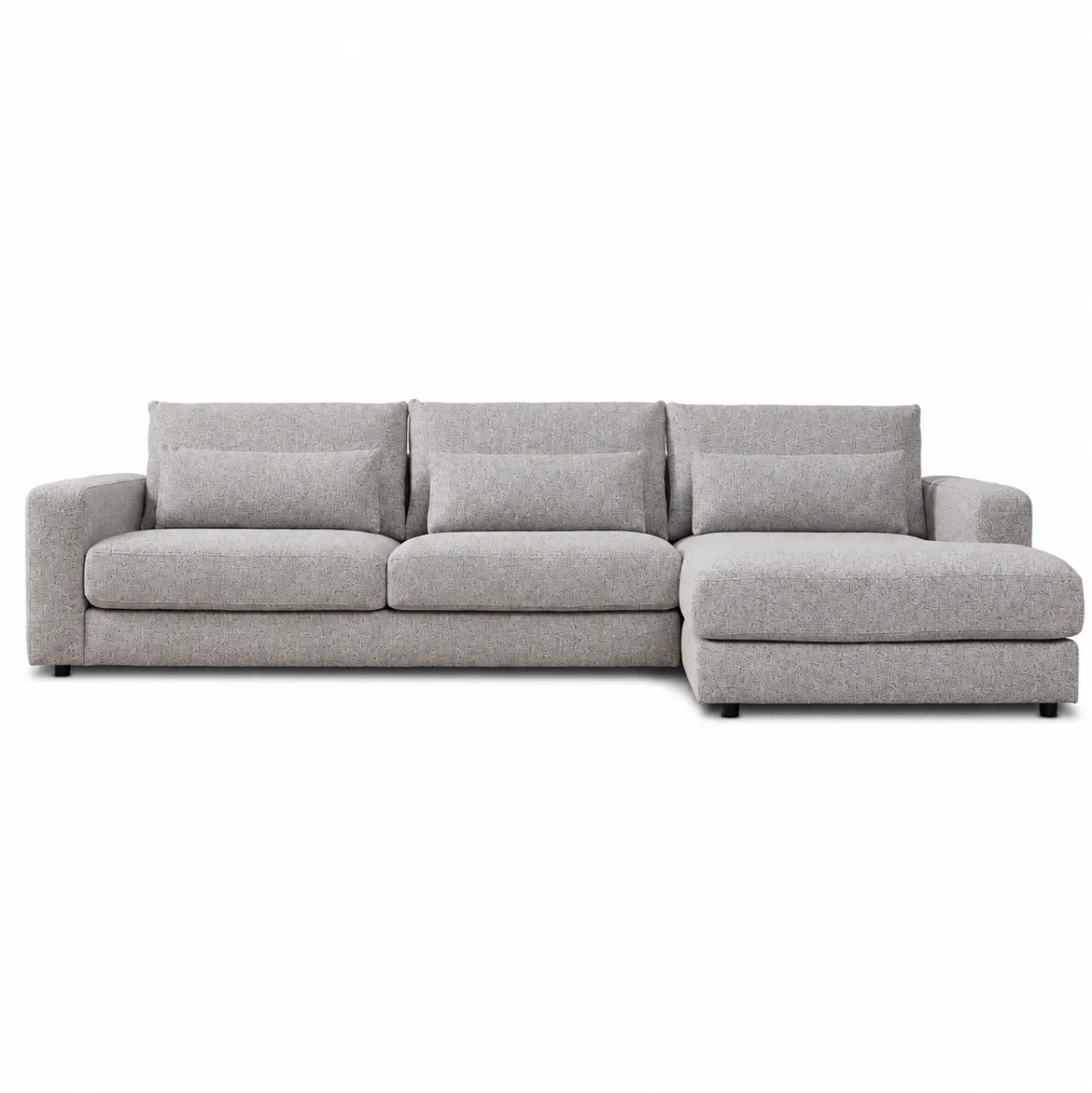 Hoekbank Lusaro lichtgrijs chaise longue rechts
