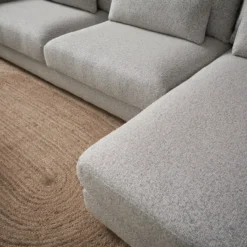 Hoekbank Lusaro lichtgrijs chaise longue rechts