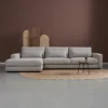 Hoekbank Lusaro lichtgrijs chaise longue links