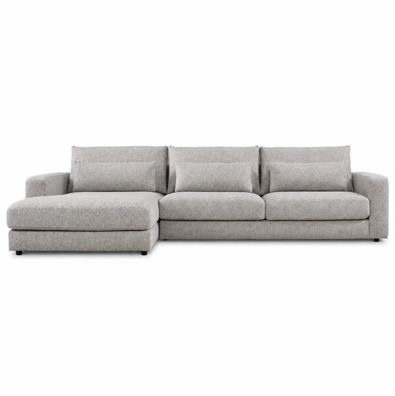 Hoekbank Lusaro lichtgrijs chaise longue links