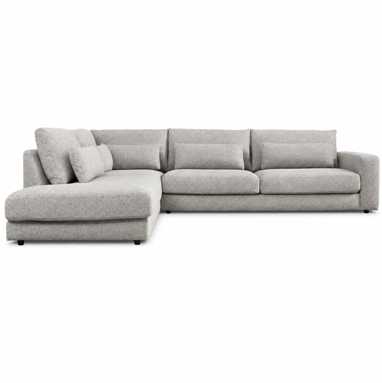 Hoekbank Lusaro lichtgrijs ottoman links