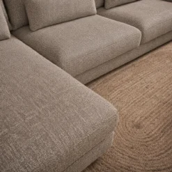 Hoekbank Lusaro taupe chaise longue links