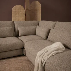 Hoekbank Lusaro taupe ottoman rechts