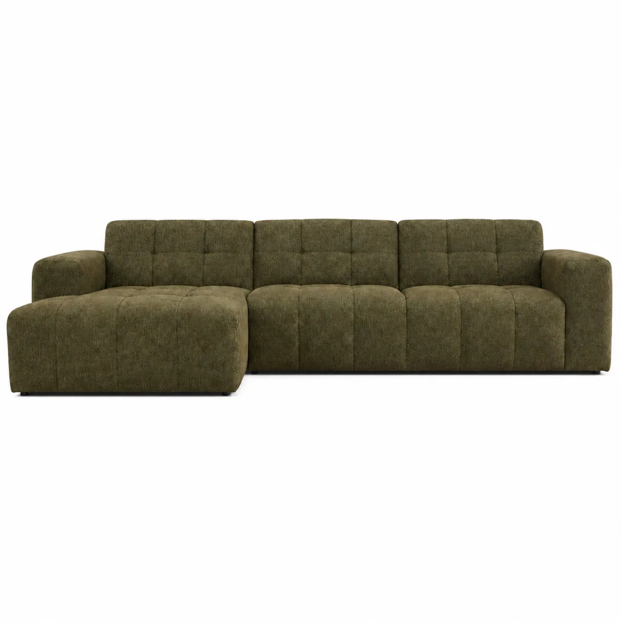 Hoekbank Nova groen chaise longue links