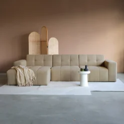 Hoekbank Nova Taupe Chaise Longue Links