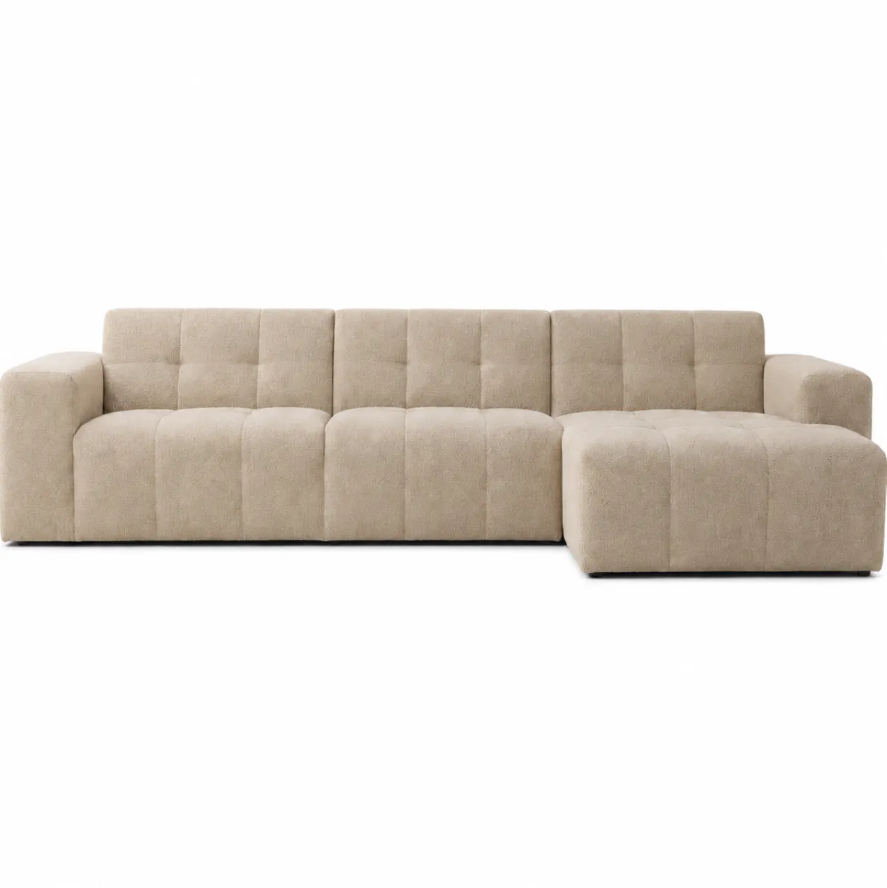 Hoekbank Nova Taupe Chaise Longue Rechts