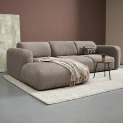 Hoekbank Riva Bruin Chaise Longue Links