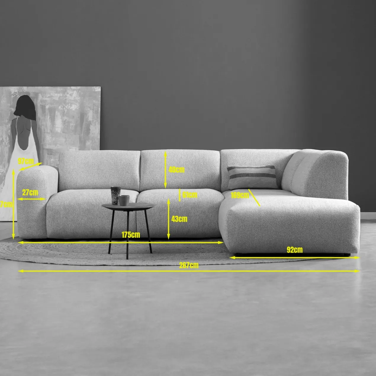 Hoekbank Riva Bruin Ottoman Links