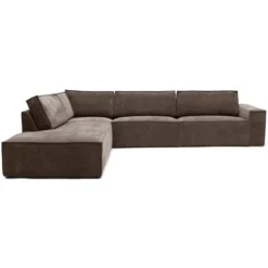 Hoekbank Segment links be cotton light brown