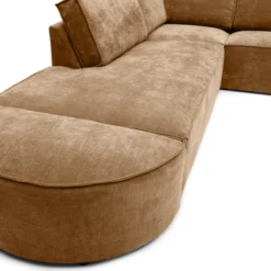 Hoekbank Segment met hockers be cotton ocher links